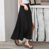 Ladies All-match Tutu A- Line Skirt High Waist Slimming Plus Size Long Dress