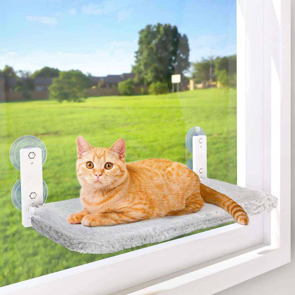 Cordless Cat Hammock Window Perch - Foldable Indoor Pet Seat - Minihomy