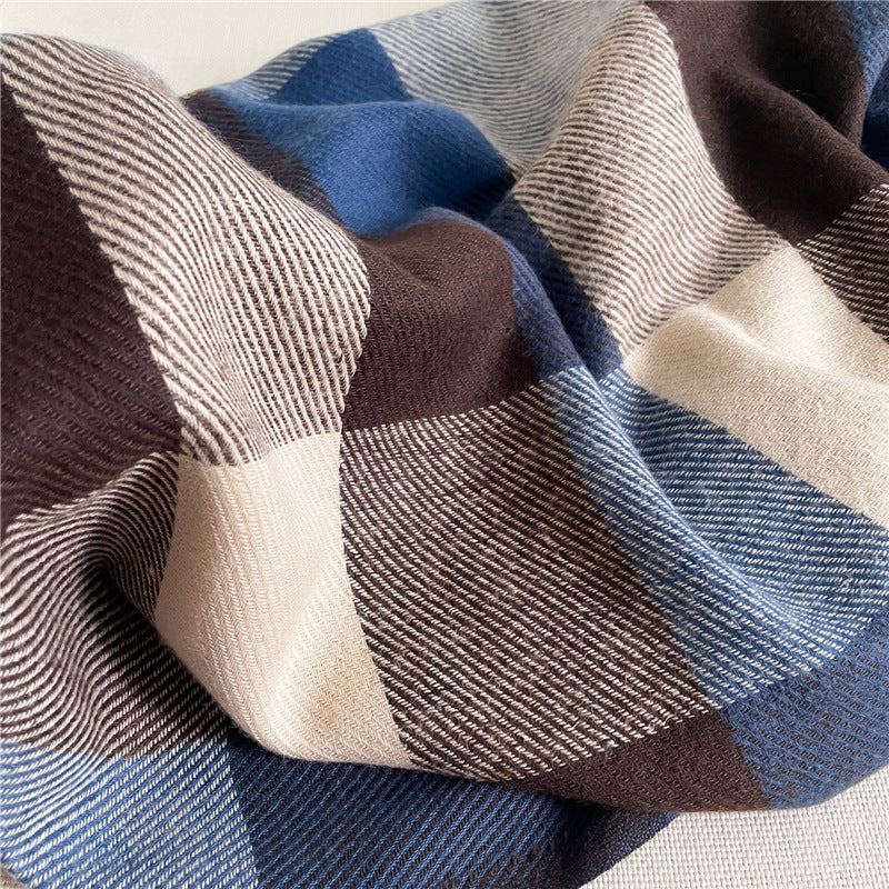 Men's and Women's Thickened Warm Plaid Scarves - Minihomy