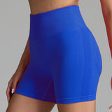 High Waist Yoga Shorts for Women - Seamless, Solid Color, Hip-Lifting Fitness Pants