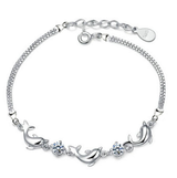 925 Silver Bracelets Accessories Crystal Dolphin Lady Jewelry - Minihomy