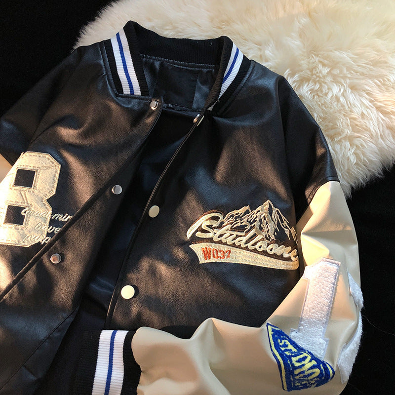 Men's Street Loose Colorblock Baseball Jacket