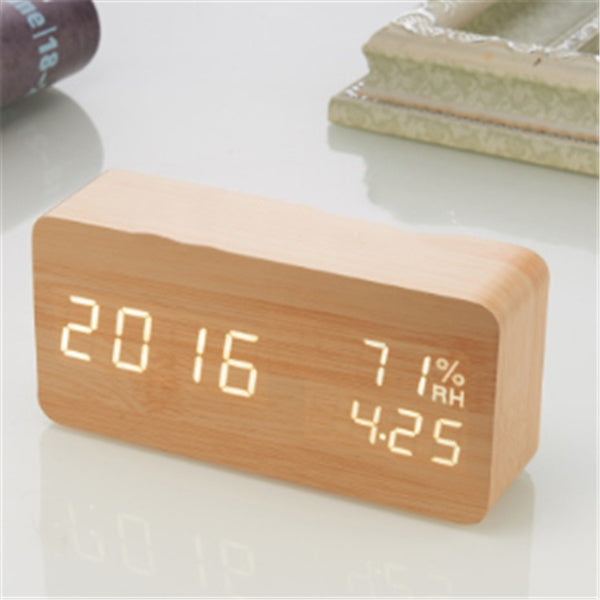 Electronic Stylish Clock High-Quality MDF - Minihomy