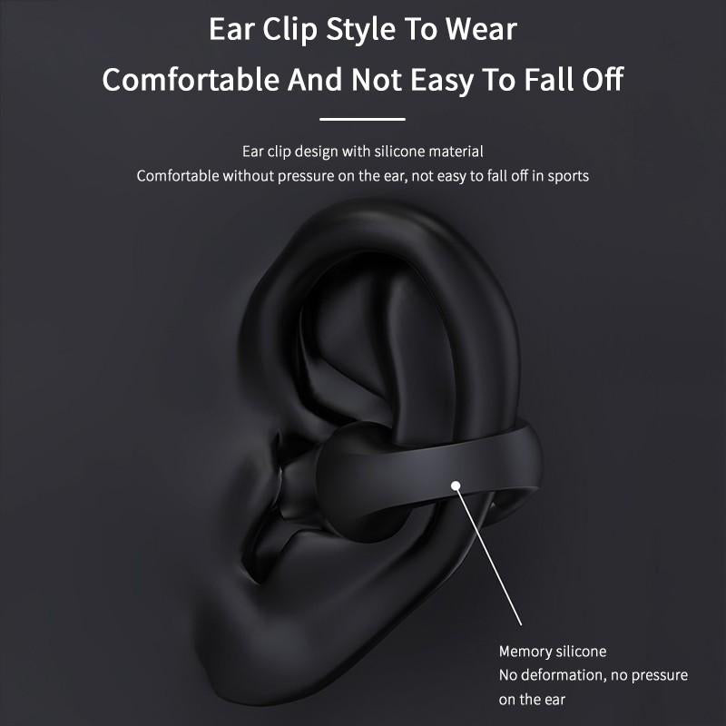 Ear Clip Bone Conduction Headphone - Bluetooth 5.2 Wireless Earphone - Minihomy