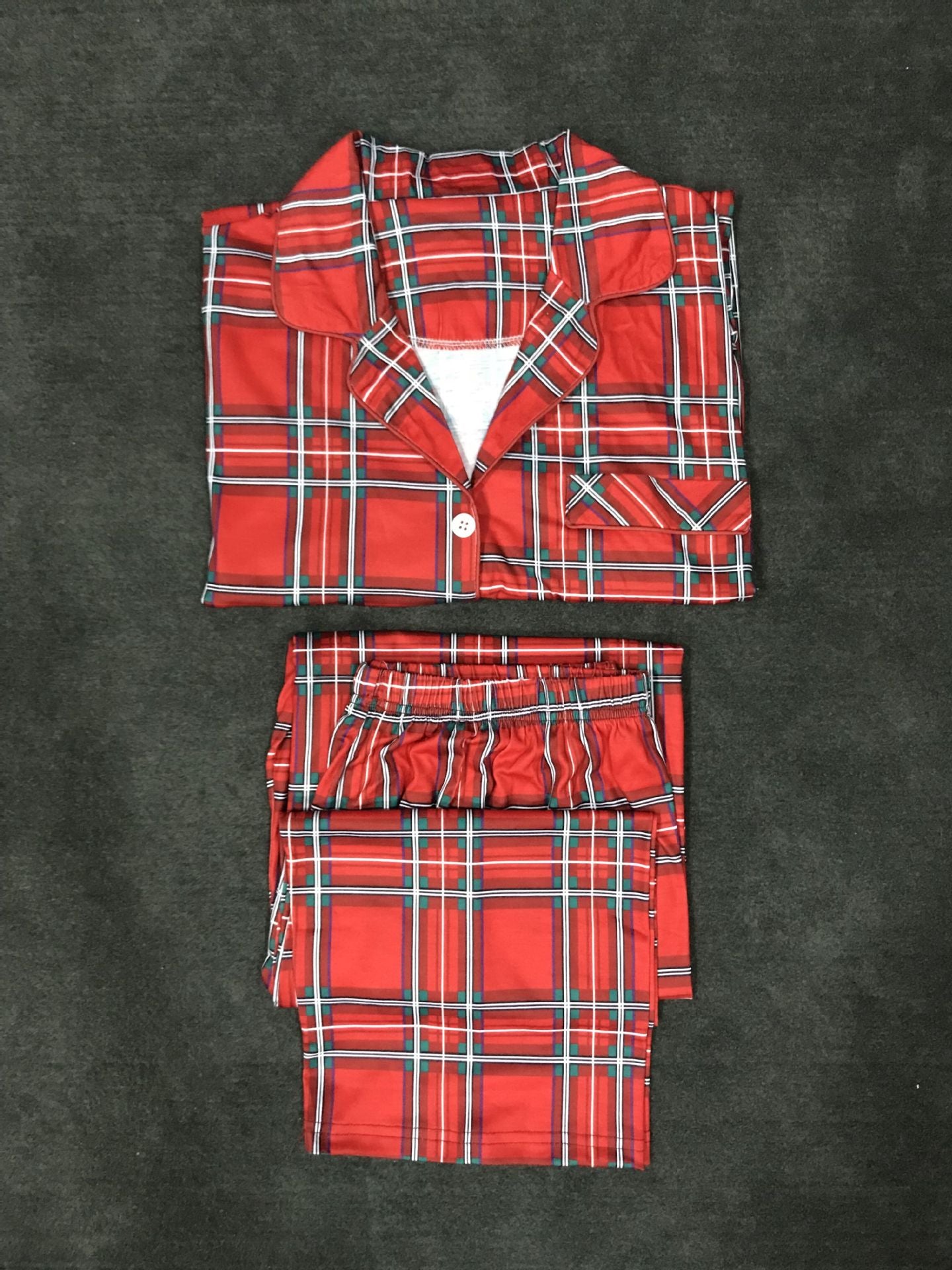 Parent Child Suit Red Plaid Print - Minihomy