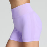 High Waist Yoga Shorts for Women - Seamless, Solid Color, Hip-Lifting Fitness Pants