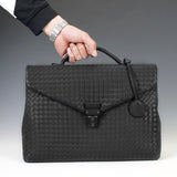 Men's Briefcase Casual Flap Weave Business