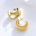 18K Stainless Steel Wide Stripe C-Shaped Earrings for Women - Hypoallergenic & Trendy - Minihomy