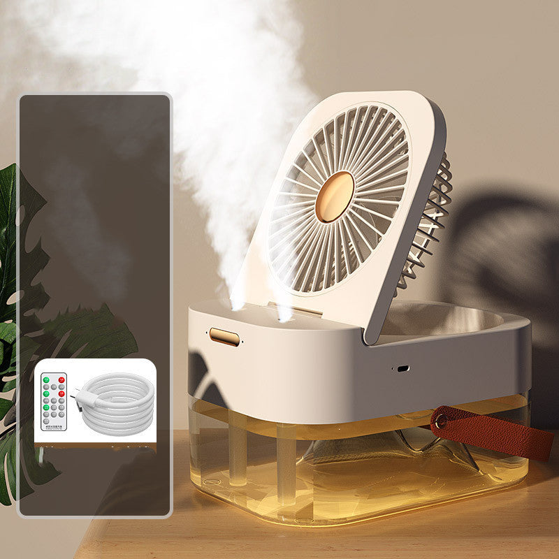 Portable Air Cooler Fan & Humidifier with Night Light - USB Mist Fan for Home Office - Minihomy