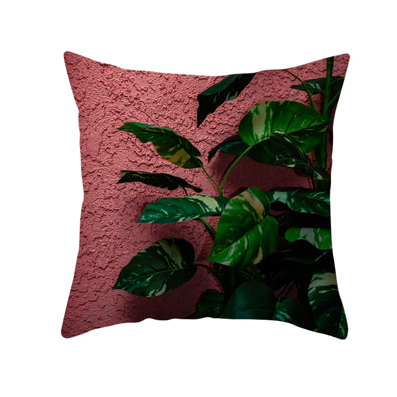 Peach Skin Fleece Pillowcase - Tropical Plant Home Decor