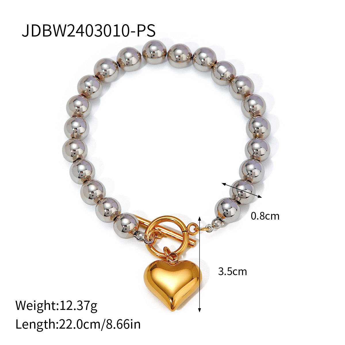 Gold Plated Stainless Steel Smooth Love Heart Necklace Series Hypo-Allergenic Tarnish Water Resistant Chunky Women Jewelry