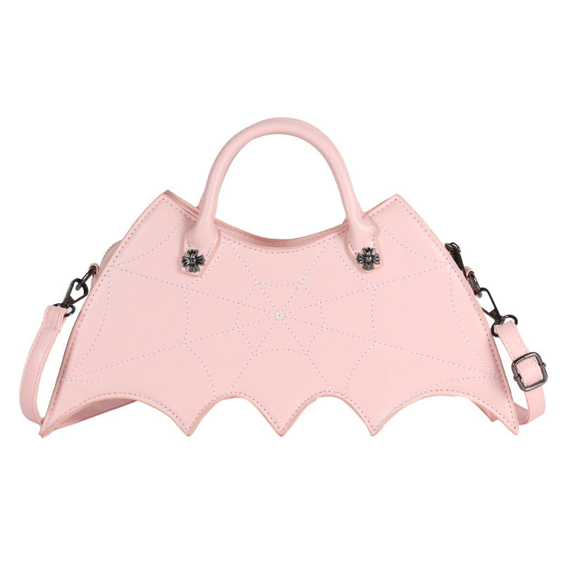 Halloween Spider Web Shape Shoulder Bags Personality Batgirl Messenger Crossbody Bag