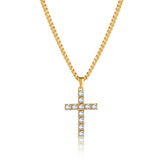 Simple Personality All-match Clipped Button Cross Necklace