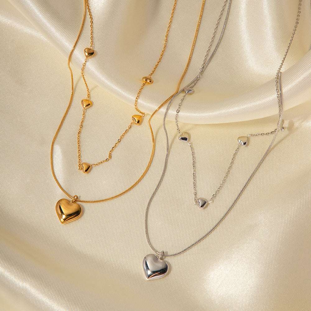 Love Double-layer Necklace 18K Gold-plated Collarbone Necklace - Minihomy