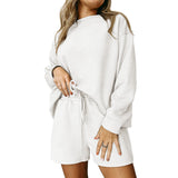 Loose Long Sleeve Shorts Two-piece Set Autumn New Stylish Simple And Versatile - Minihomy