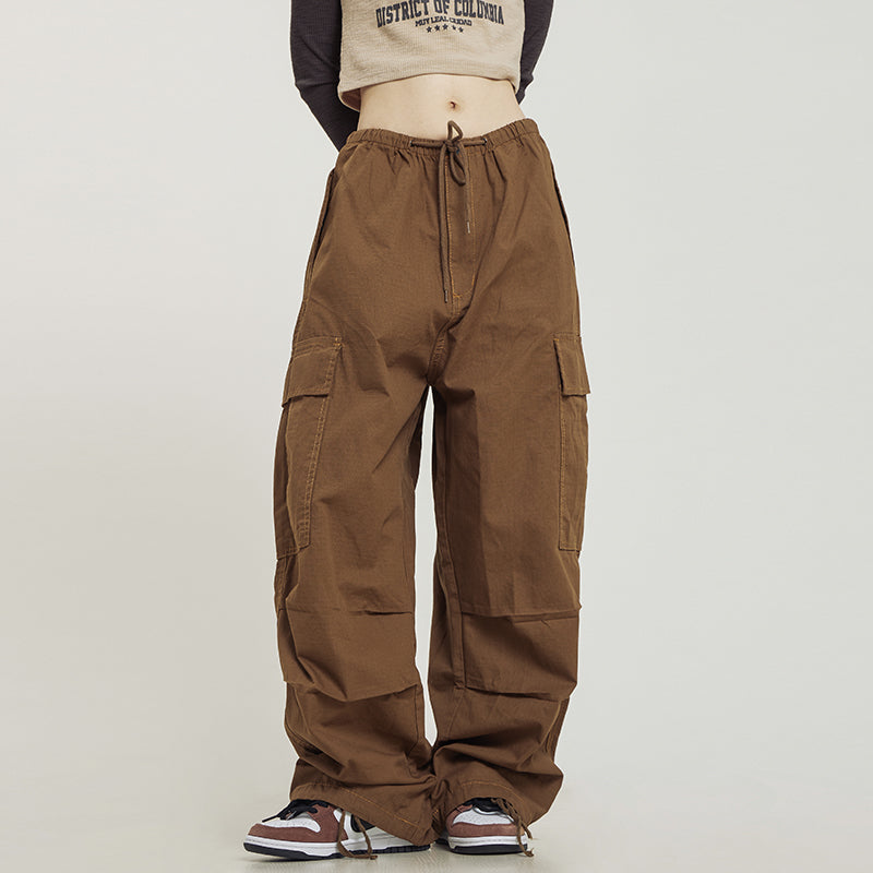 Retro Multi Pocket Khaki Cargo Pants For Men And Women