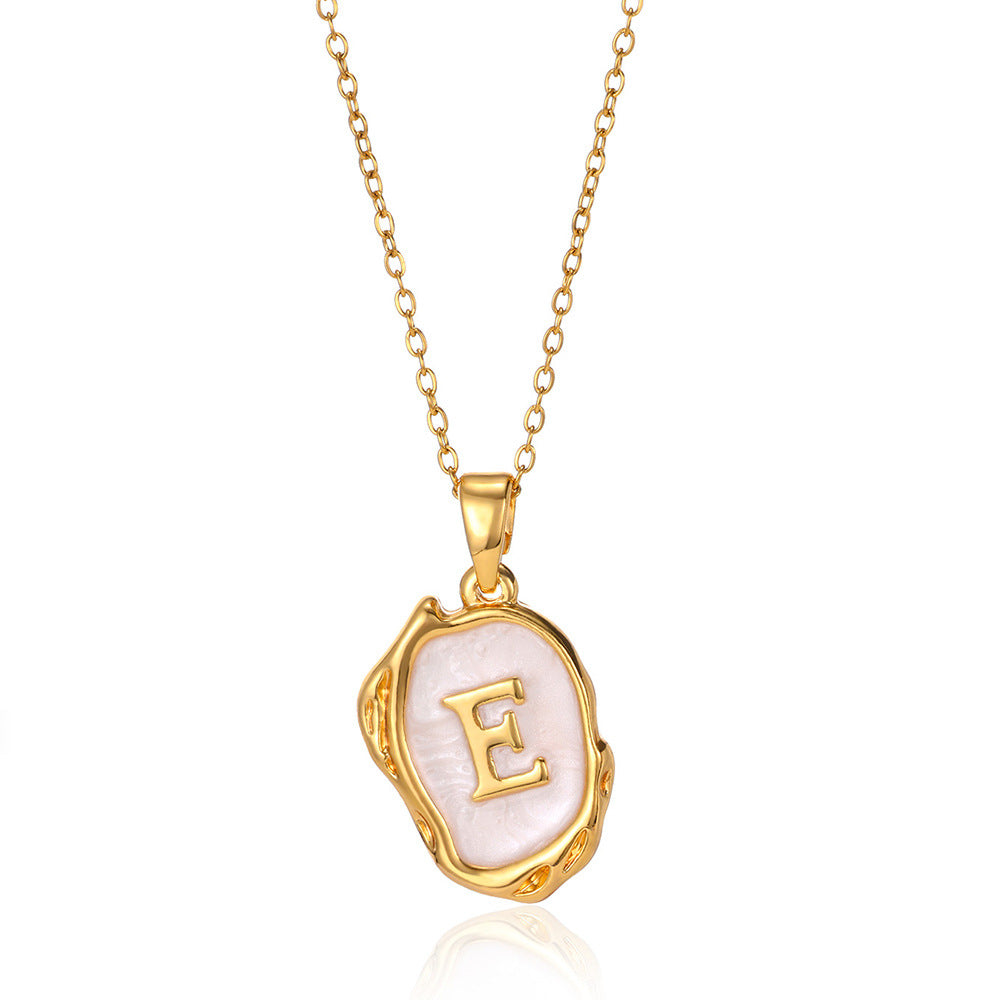 Simple 26 Letters Drop Oil Three-dimensional Necklace: Personalized Elegance