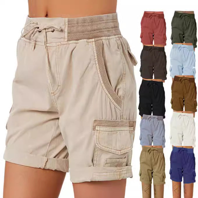 Women's High Waist Cargo Shorts: Casual & Comfortable