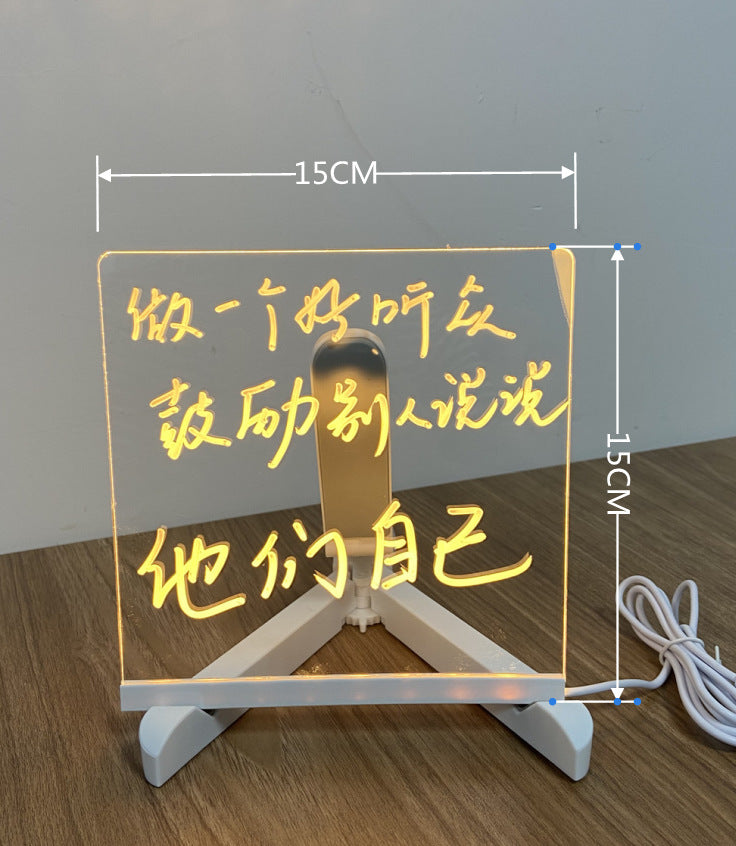 Acrylic DIY Note Board LED Night Light - Creative Message Board Holiday Lamp - Minihomy