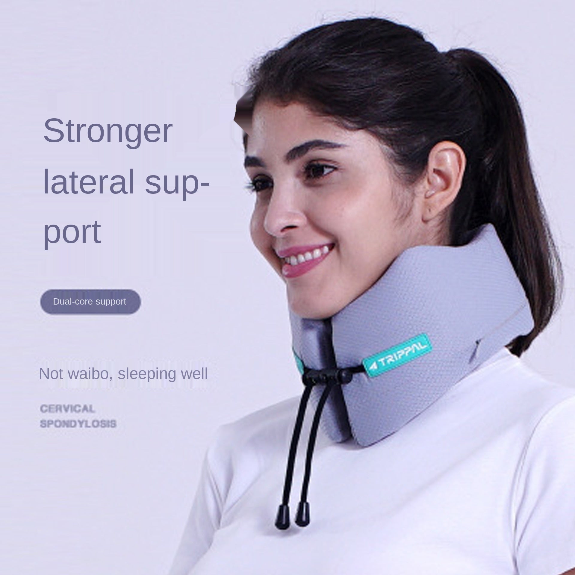 Trippal Travel Neck Pillow: Memory Foam, Dual-Core Support, U-Shape, Portable, Neck Protector