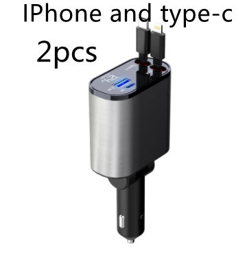 100W Super Fast Car Charger - Metal USB & Type-C Adapter