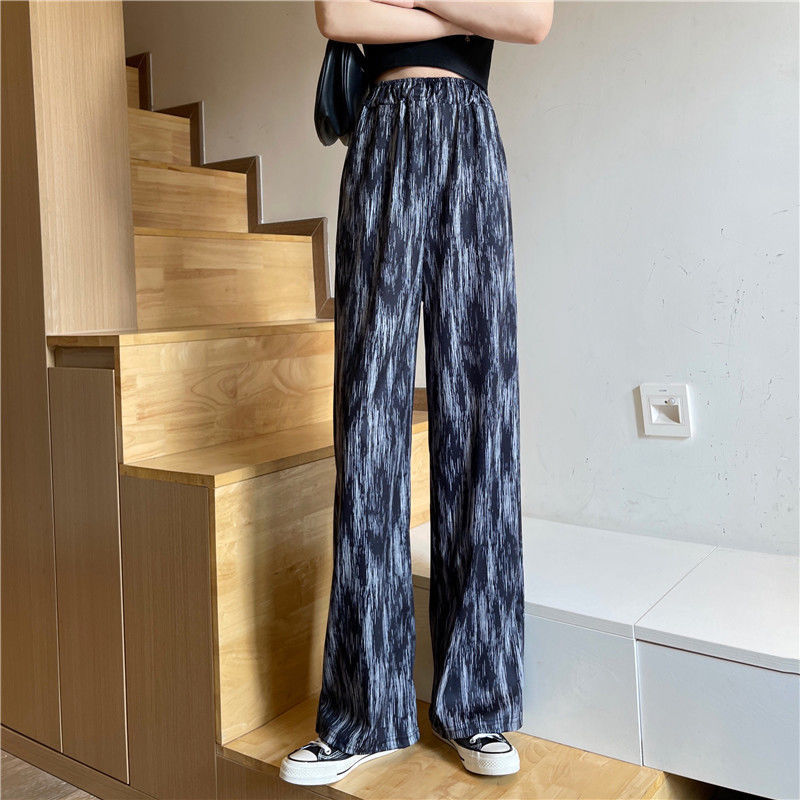 Plaid Wide Leg Pants Women Casual Pants