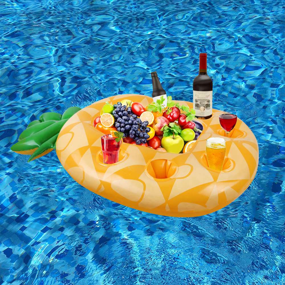 Inflatable Cup Holder Pineapple Drink Holder Swimming Pool Float Bathing Pool Toy - Minihomy