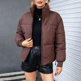 Bread Coat Women's Solid Color Stand Collar Loose Warm Down Jacket