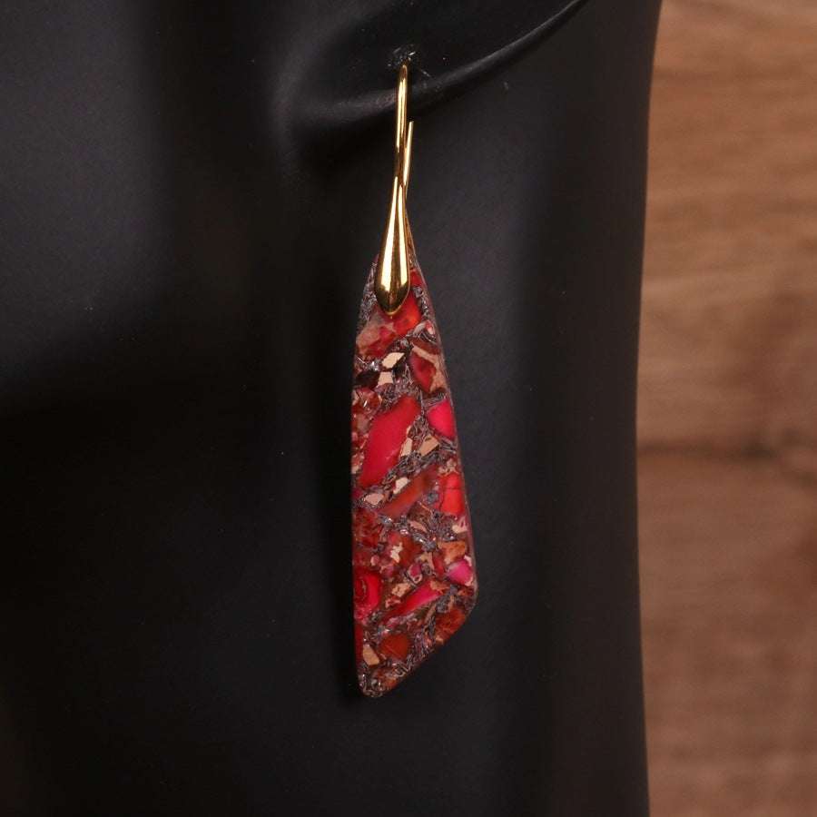 Bohemian Emperor Stone Geometric Pendant Earrings - Minihomy