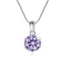 925 Silver Inlaid Round Moissanite Necklace - Minihomy