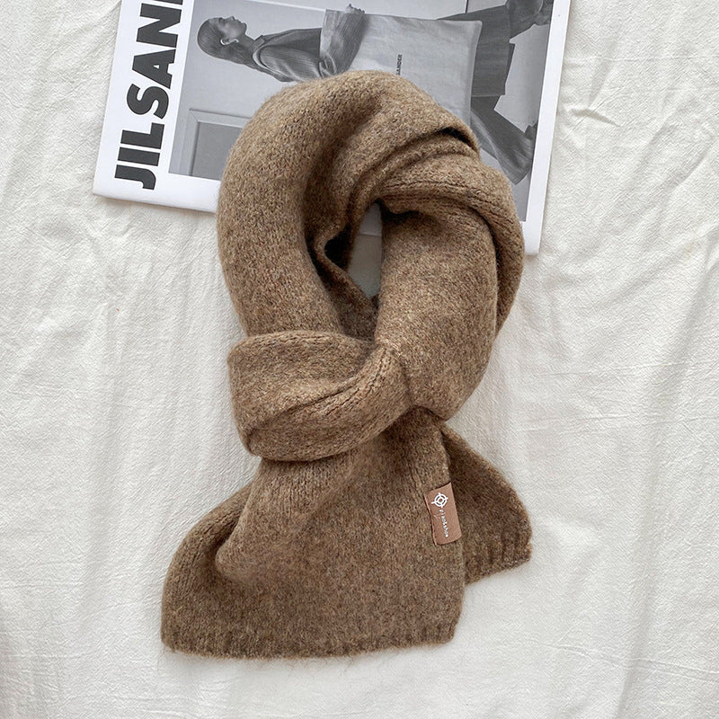 Warm Wool Scarf Women's Korean Style Sweet Version Solid Scarf Autumn And Winter