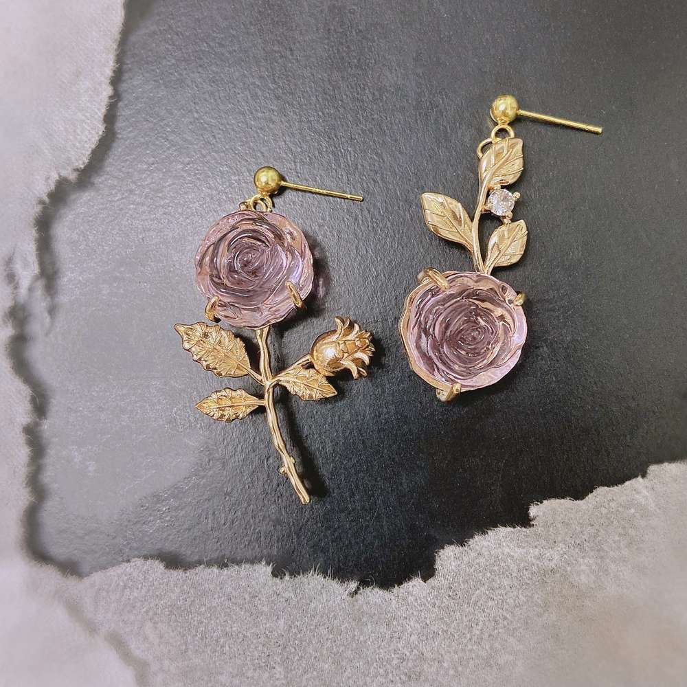 Little Prince's Rose Flower Studs Ear Clip - Minihomy