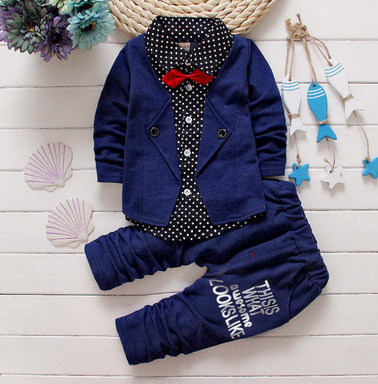 Spring Autumn Tracksuit Baby Boys Kid Long Sleeve Gentleman Suits