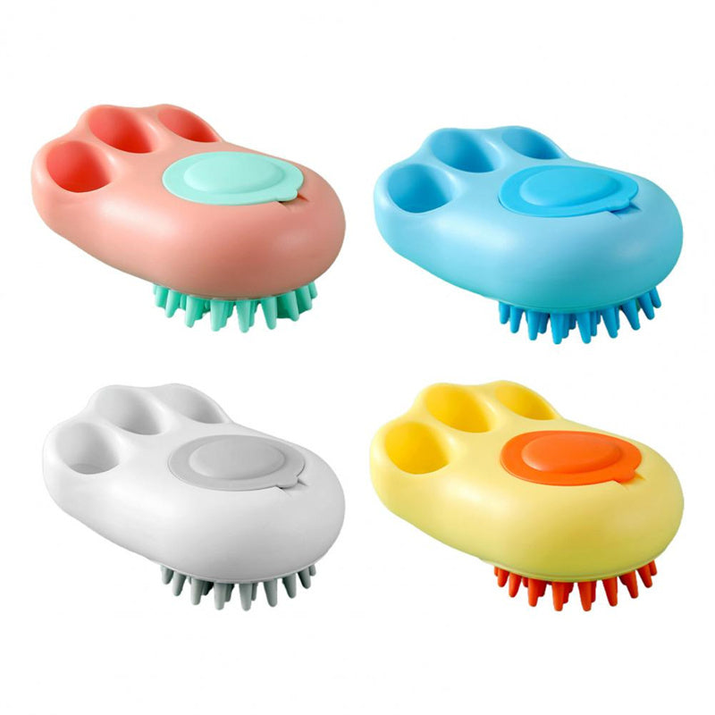 Durable Cat Paw Bath Brush Fine Foaming Labor-saving Cartoon Shape Pet Dog Cat Pet Hair Grooming Brush Reusable Dog Hair Comb Pet Products - Minihomy