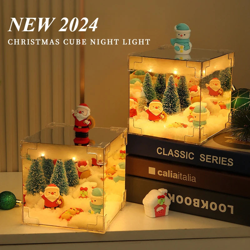 DIY Christmas LED Cube Lamp Kit: Santa, Snowman, Tree