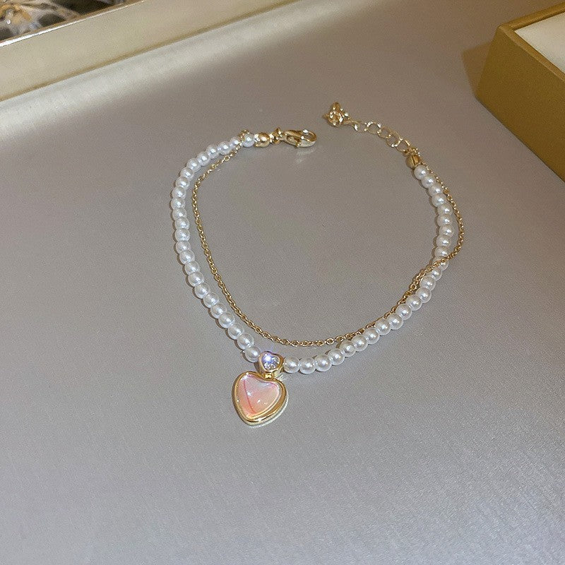 Strawberry Crystal Love Pearl Bracelets