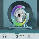 New Bright Night Light Charging Fan Desktop Silent Mini Electric Fan Portable Fan USB - Minihomy