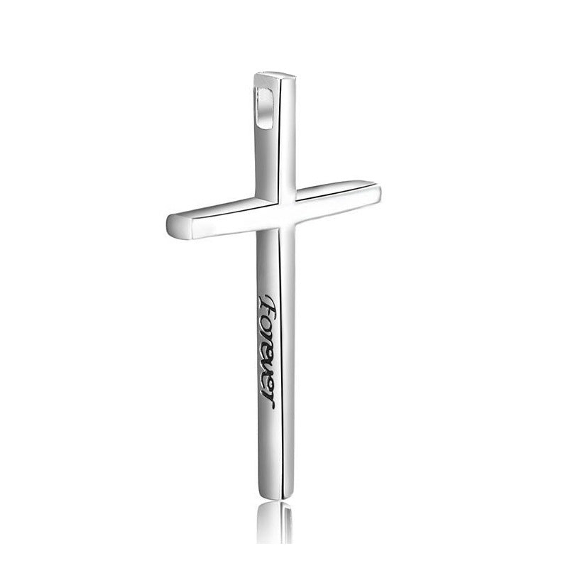 925 Sterling Silver Glossy Cross Pendant - Minihomy