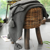 Knitted Blanket Bed End - Nordic Woolen Sofa Blanket