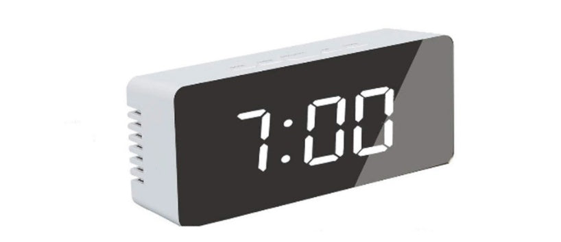 Multifunctional Mirror Digital Clock LED Mirror Clock Makeup Mirror Alarm Clock Electronic Alarm Clock - Minihomy