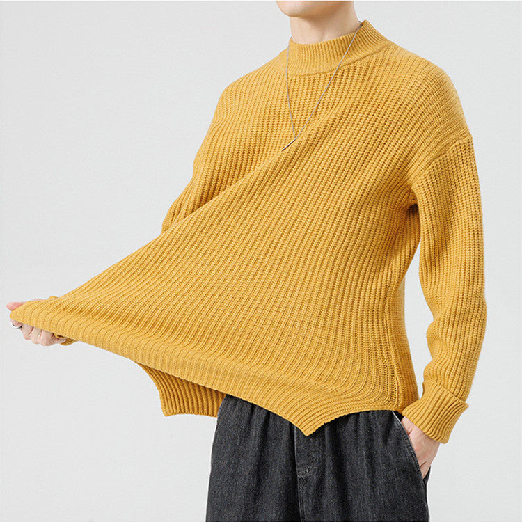 Half High-Necked Sweater for Men's Casual Knitwear Outerwear - Minihomy