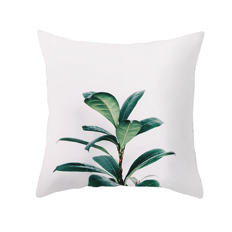 Peach Skin Fleece Pillowcase - Tropical Plant Home Decor