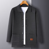 Cardigan Men's Knitted Turn-Down Collar Coat Thin Loose Sweater