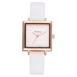 Square Women Bracelet Watch Contracted Leather Crystal WristWatches Women Dress Ladies Quartz Clock