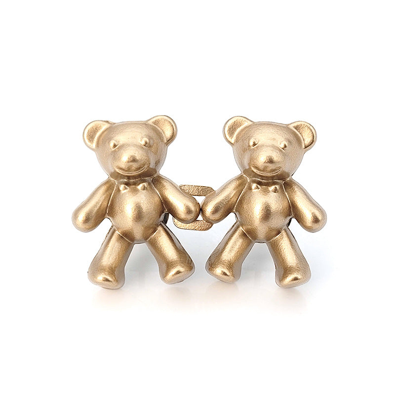 Cute Bear Pin Waist Clip Metal Snap Fastener Pants Pins Waist Tighten Brooch - Minihomy