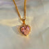 Colorful Rhinestones Heart-shaped Necklace - Love Gold Clavicle Chain - Minihomy