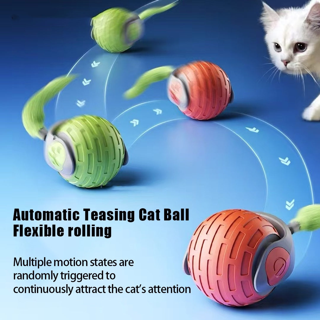 Interactive Cat Toy Ball: Auto Rolling, Rechargeable, Smart Teaser