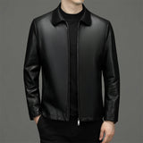 Lapel Ecological Coat Leather Jacket Men