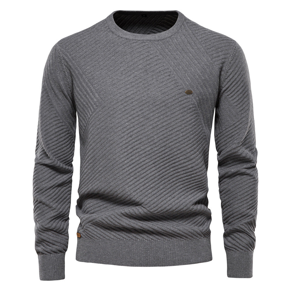 Men's Casual Round Neck Pullover Sweater