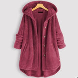 Women's Temperament Pure Color Hooded Double-sided Velvet Sweatshirt Coat
